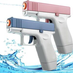 2 Pack Mini Water Blaster Soaker Water Pistols - PINK & BLUE - NEW IN BOX.